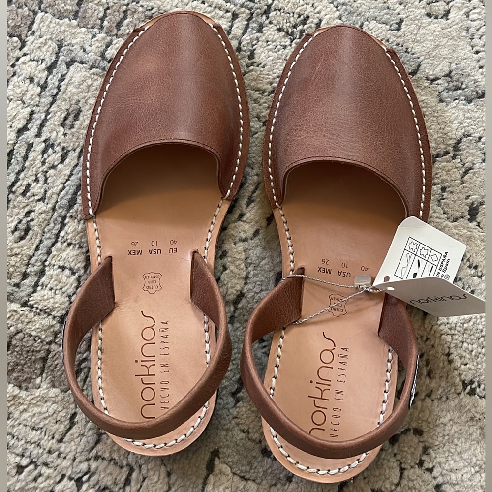 Norkinas Brown Leather Sandals 10